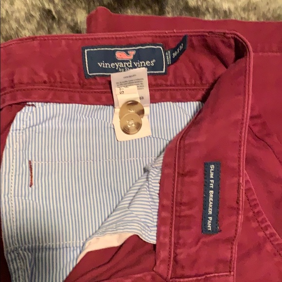 Vineyard Vines Maroon Slim Fit Pants - Picture 2 of 4